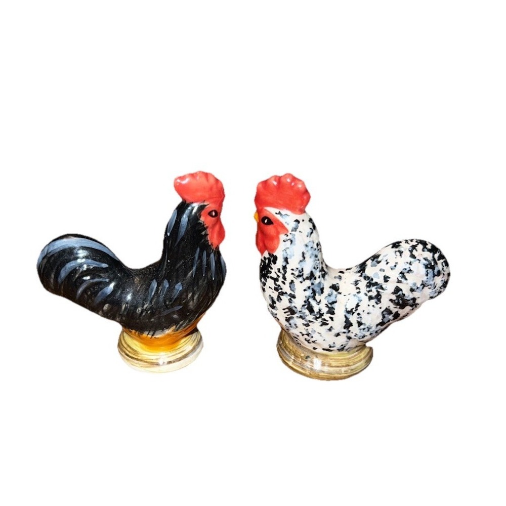 Vintage 1999 Enesco idb Rooster and‎ Hen Figurines Set